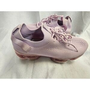 La Sheelah Womens Lavender Knit Bubble Sole Sneakers Purple Athletic Shoes 8